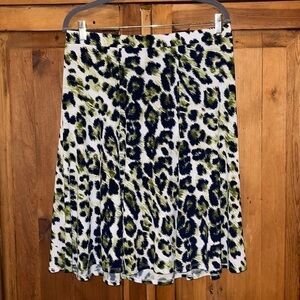C. Est.1946 Navy & Green Leopard Print Skirt Sz. L